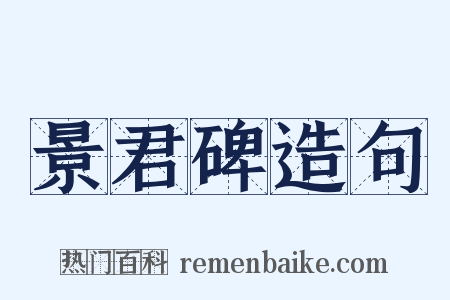 景君碑造句是什么意思的图片